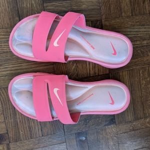 Pink Nike sandals